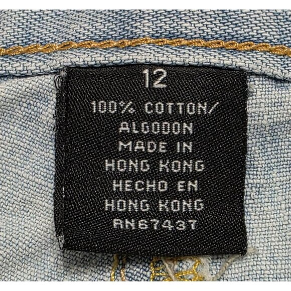 Vintage Ralph Lauren Jean Shorts Womens 12 Light Wash Denim Stripes Pockets Y2K - Picture 6 of 12